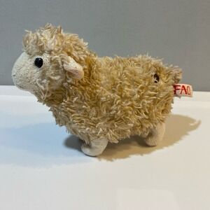FAO Schwarz Small Stuffed Sheep Poseable Wire 7.5" X 5" Realistic Toys R Us